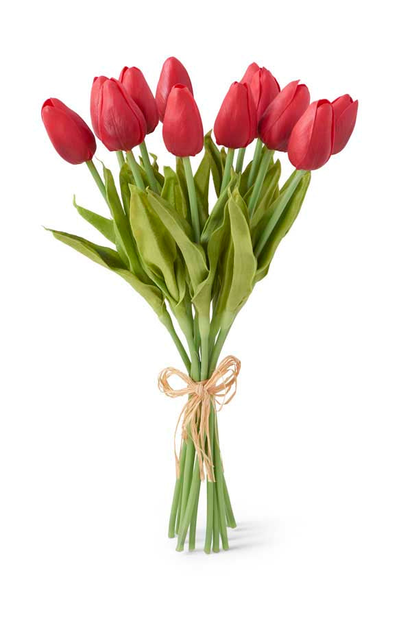 Real Touch Tulip Bundle - 13.5" Red