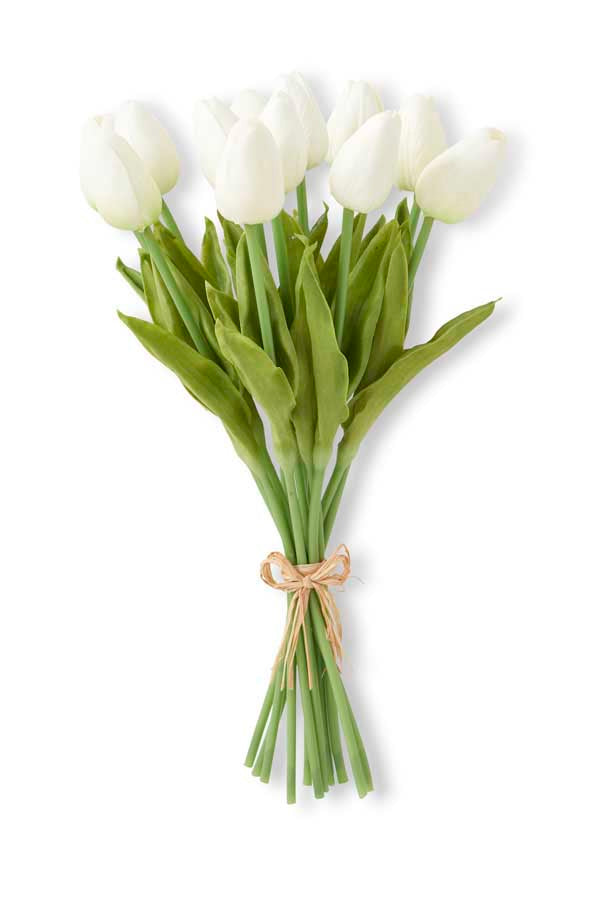 Real Touch Tulip Bundle - 13.5" White