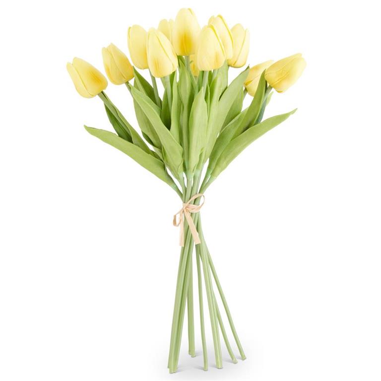 Real Touch Tulip Bundle - 13.5" Light Yellow