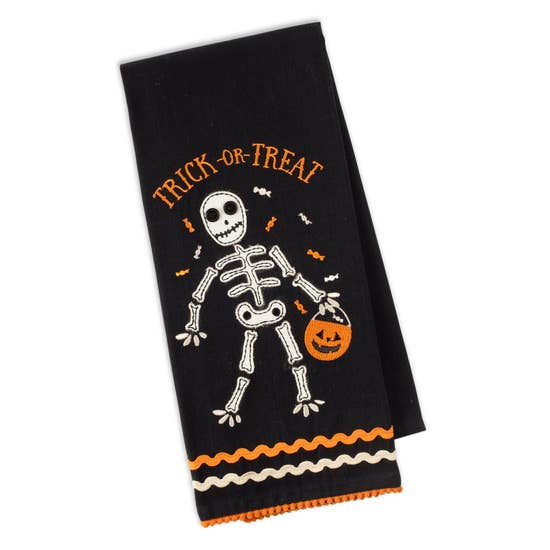 Happy Skeleton Embroidered Dish Towel (5650136793245)