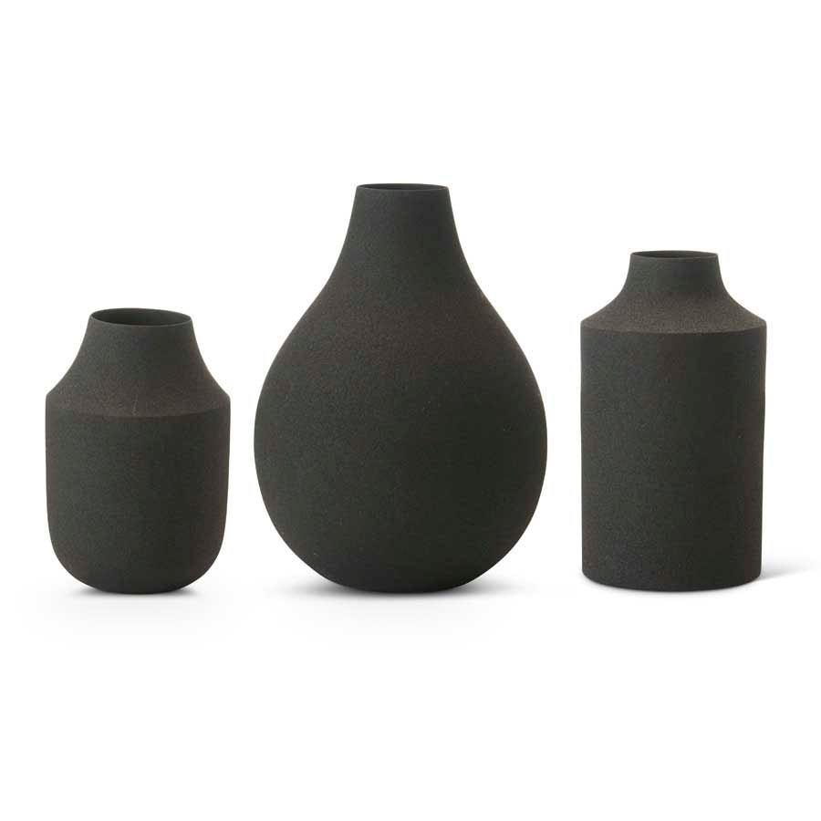 Black Matte Vases (S/3)