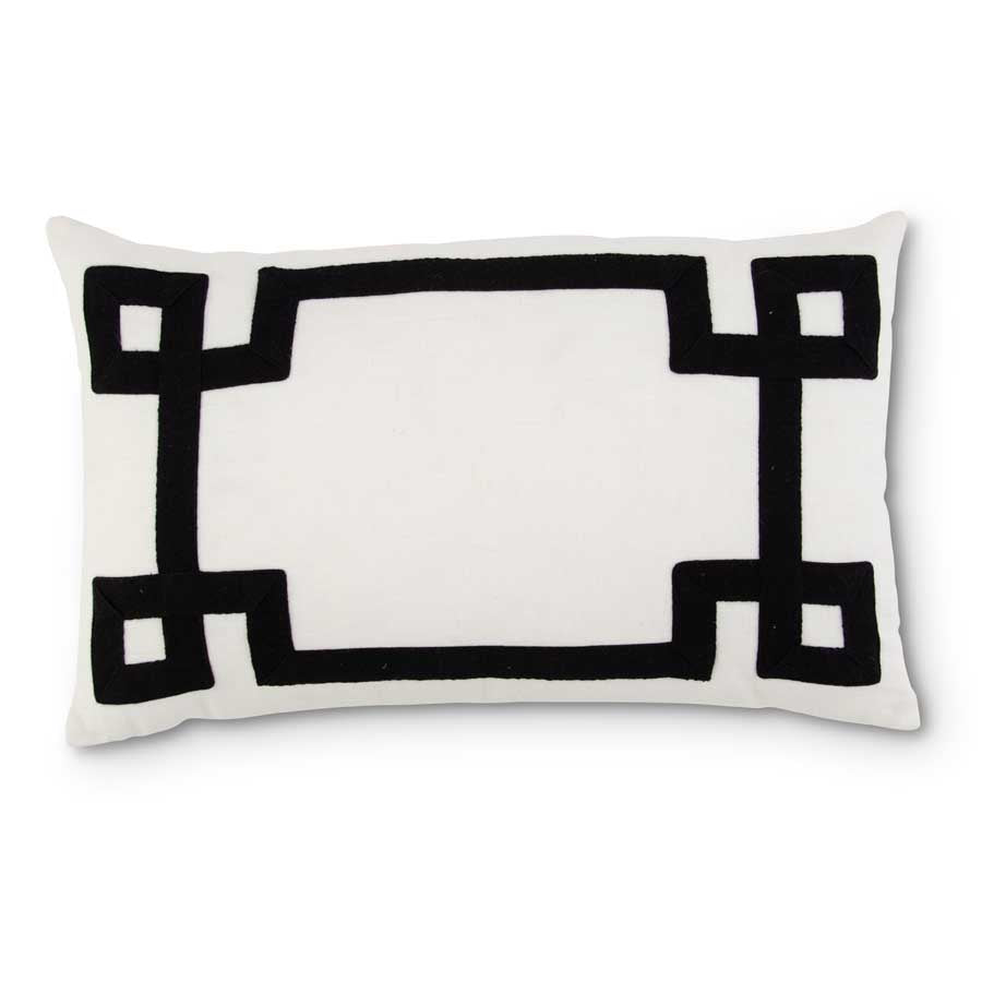 19" Linen Rectangle Geometric Pillow