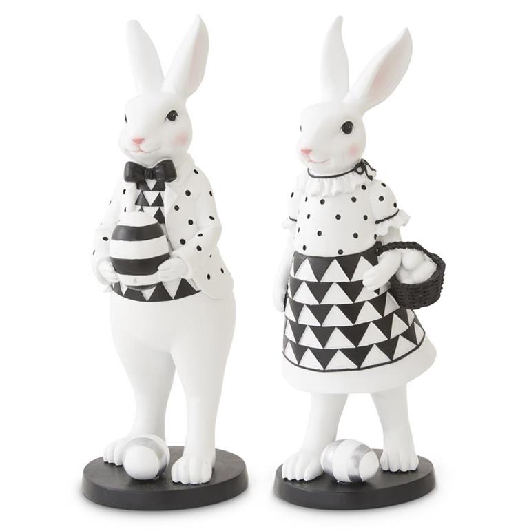 Harlequin Bunny - White and Black Dressed