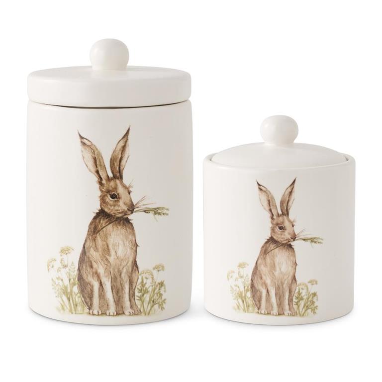 Neutral Bunny Canisters (S/2)