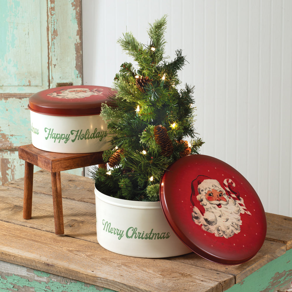 Vintage Christmas Containers (S/2)