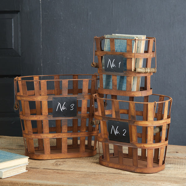 Rustic Numbered Baskets (S/3)