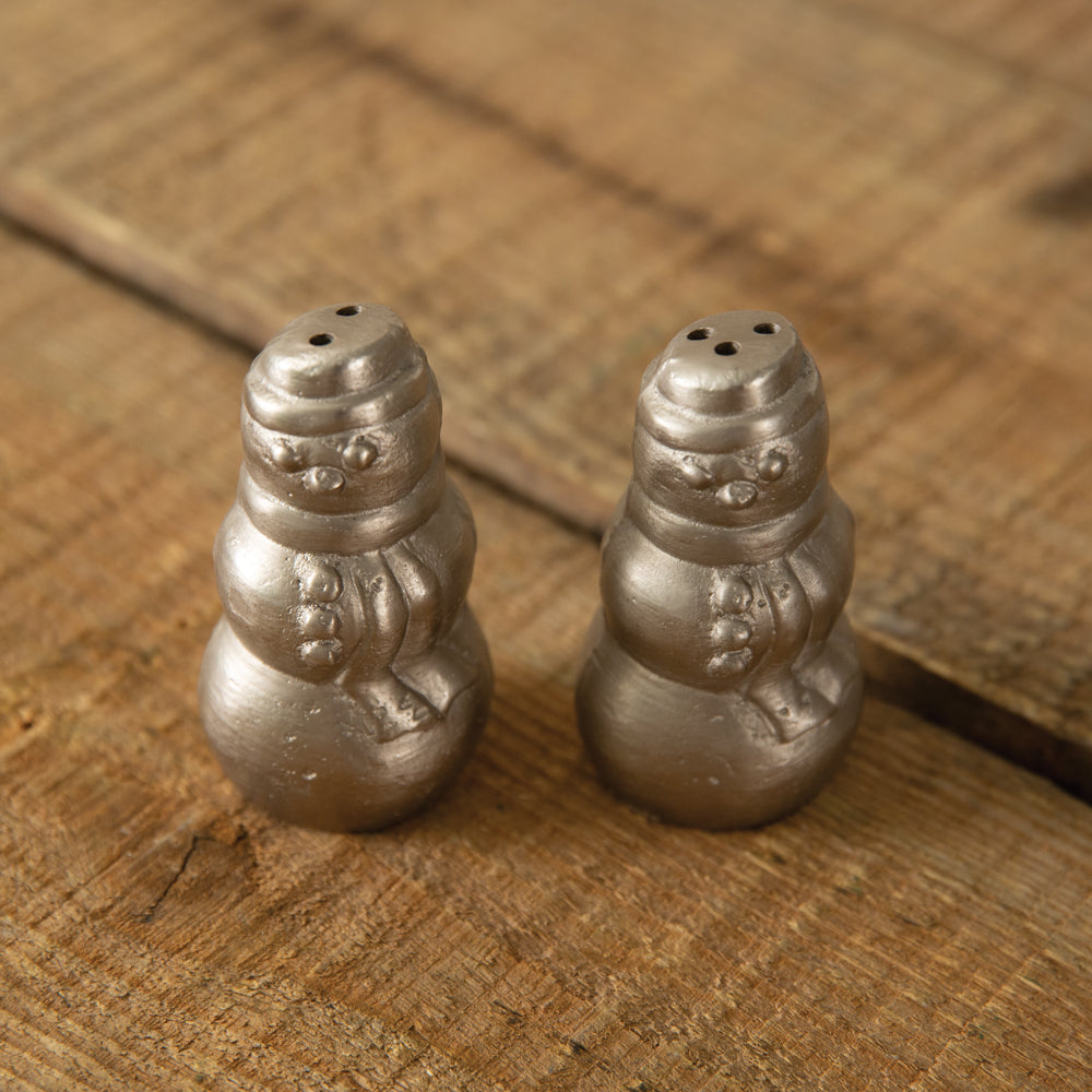 Polished Snowmen Salt & Pepper Shakers