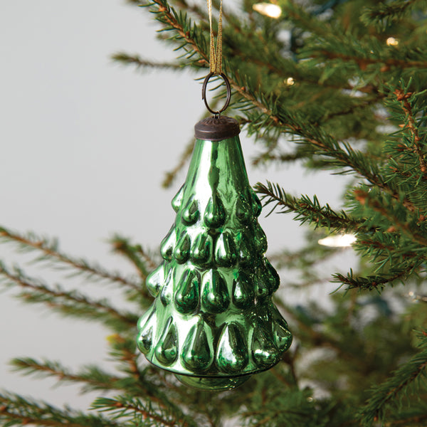 Christmas Tree Mercury Glass Ornament (S/4)