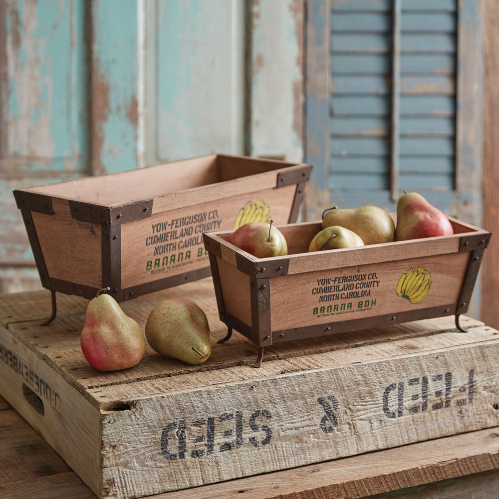 Vintage Styled Banana Boxes (S/2)