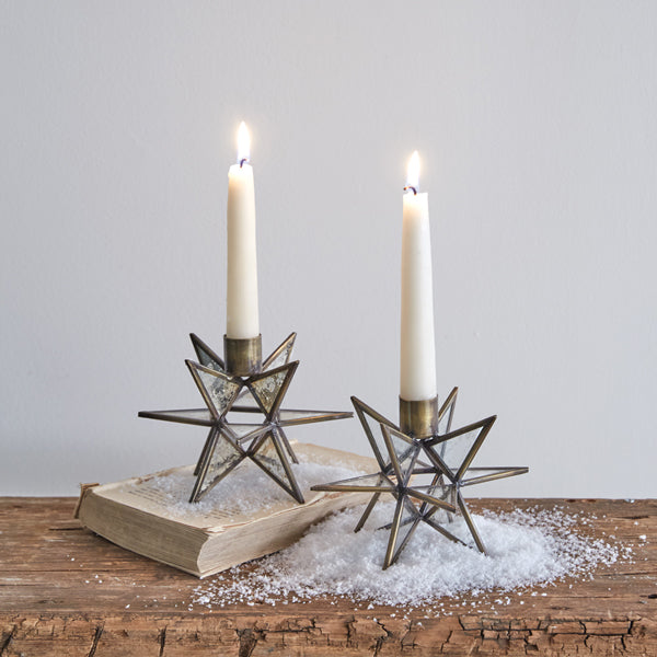 Moravian Star Taper Candle Holder (S/2)