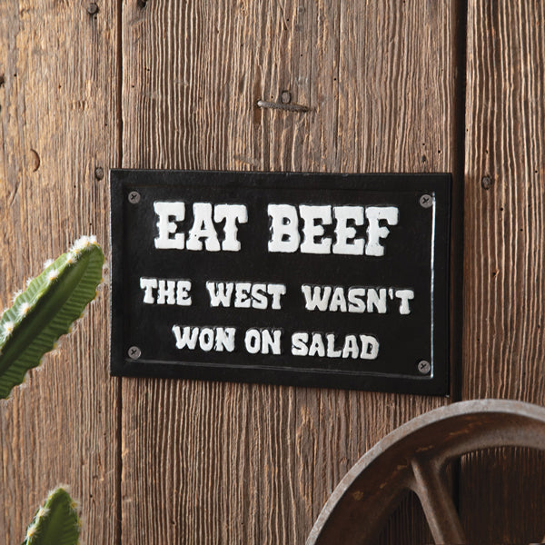 Eat Beef Cast Iron Wall Sign