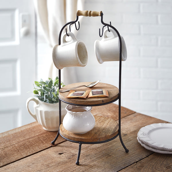 Two-Tiered Mug Rack Serving Stand