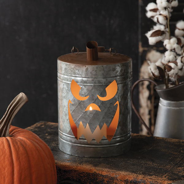 Haunted Scarecrow Oil Can Luminary