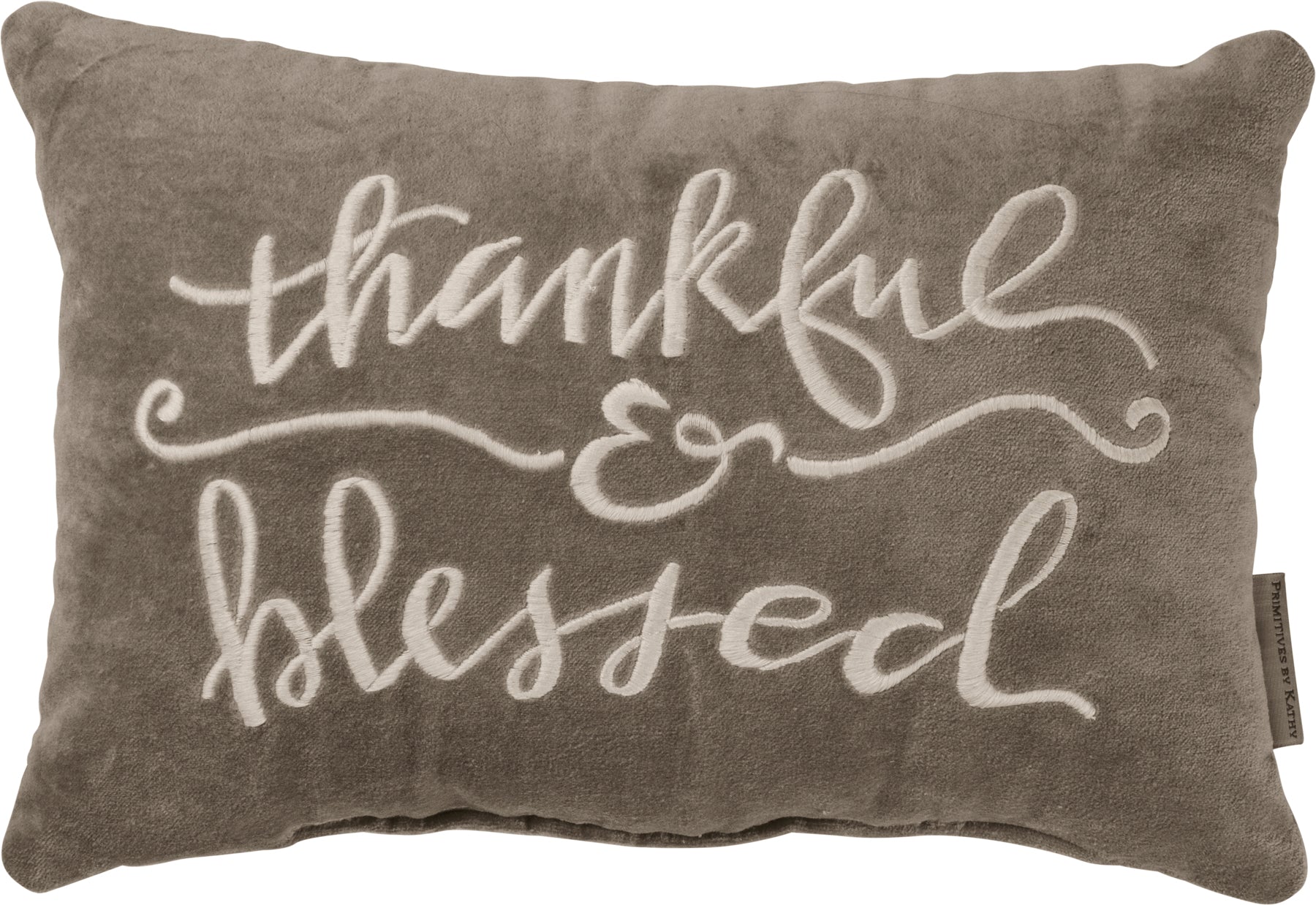 "Thankful & Blessed" Emroidered Pillow
