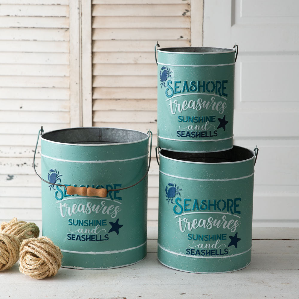 Seashore Treasures Galvanized Buckets