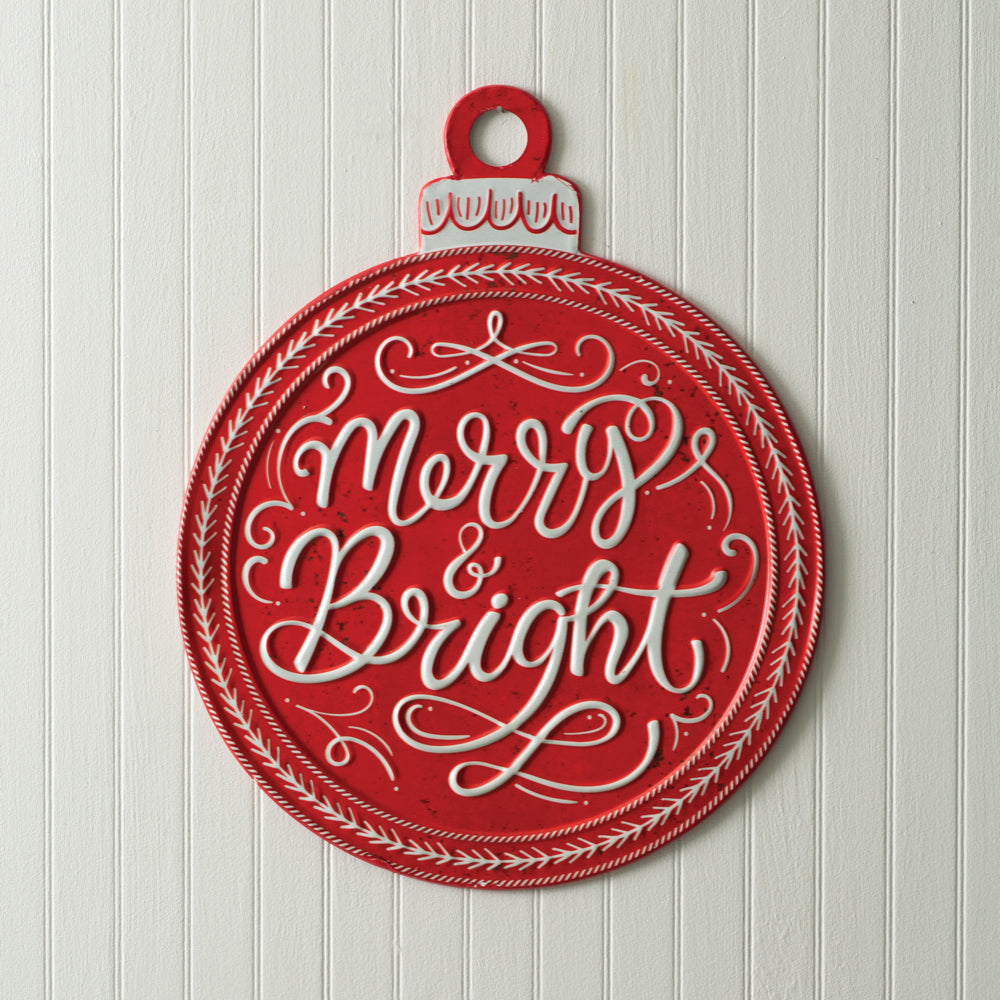 Merry & Bright Metal Ornament