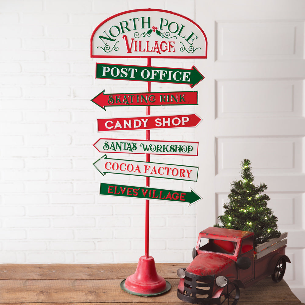 North Pole Village Directional Sign