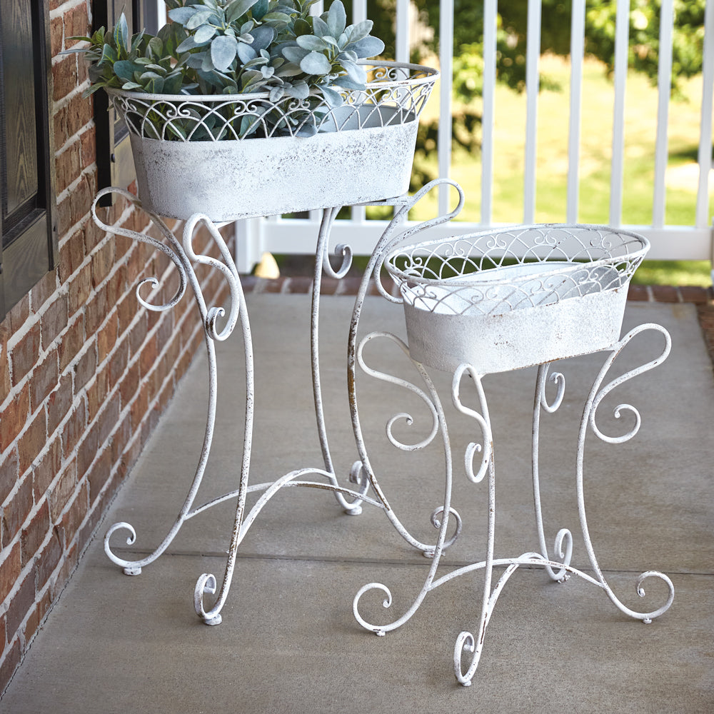 Scrolled Metal Planters (S/2)