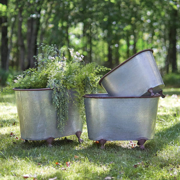 Galvanized Clawfoot Tubs (S/3)