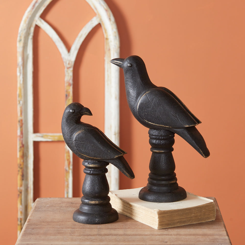 Tabletop Raven Statues (S/2)