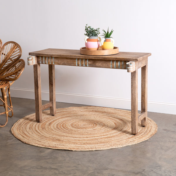 Carved Wood Entryway Table