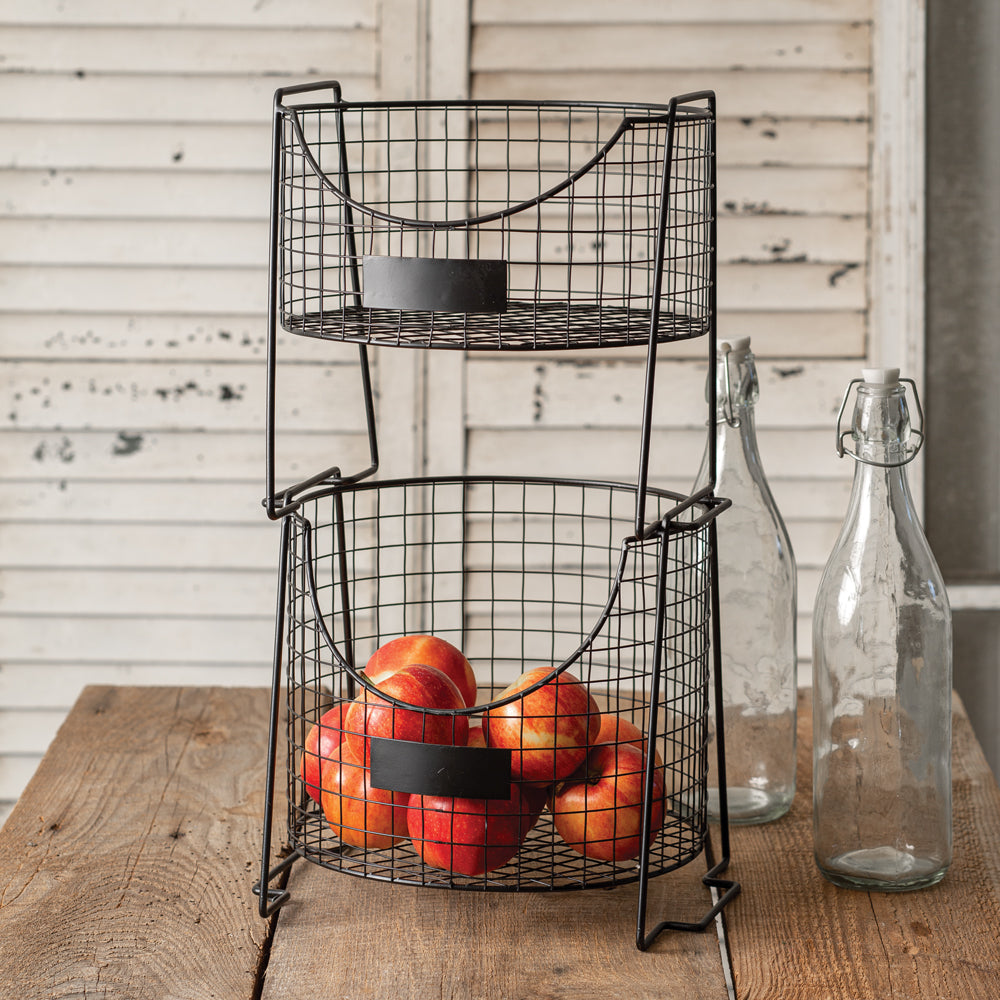 Two-Tier Wire Caddy with Tags