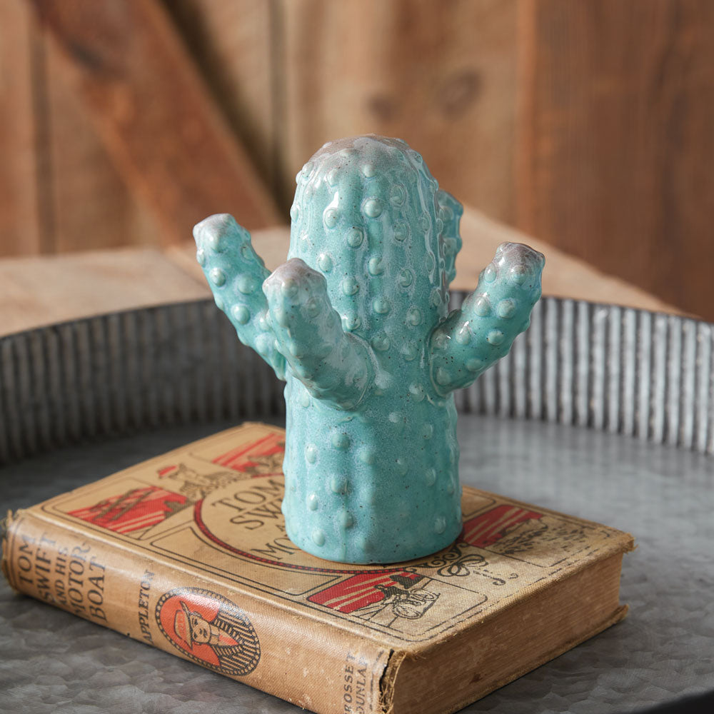 Ceramic Cactus Accent Sculpture