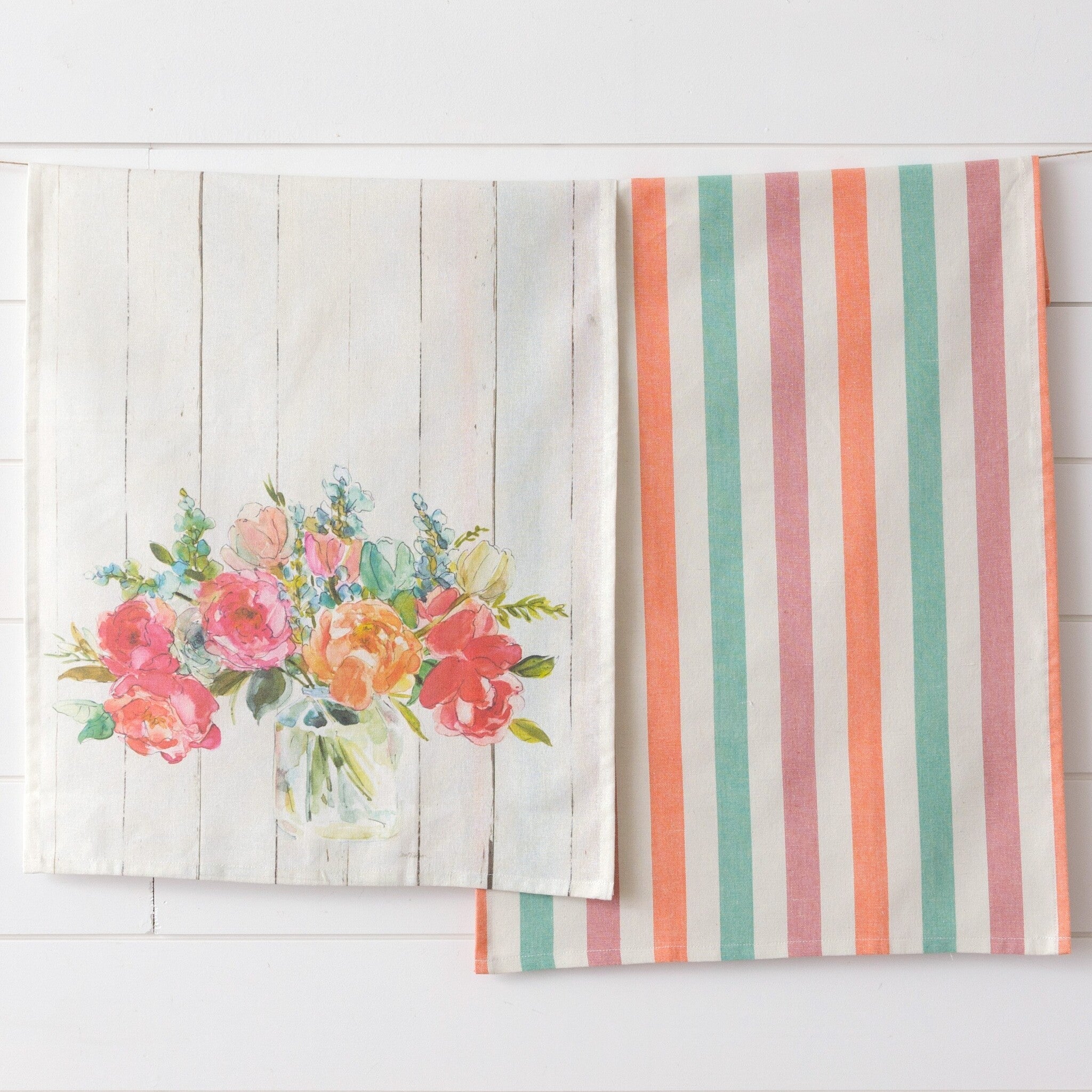 Watercolor Flowers Kitchen Towels (S/2)