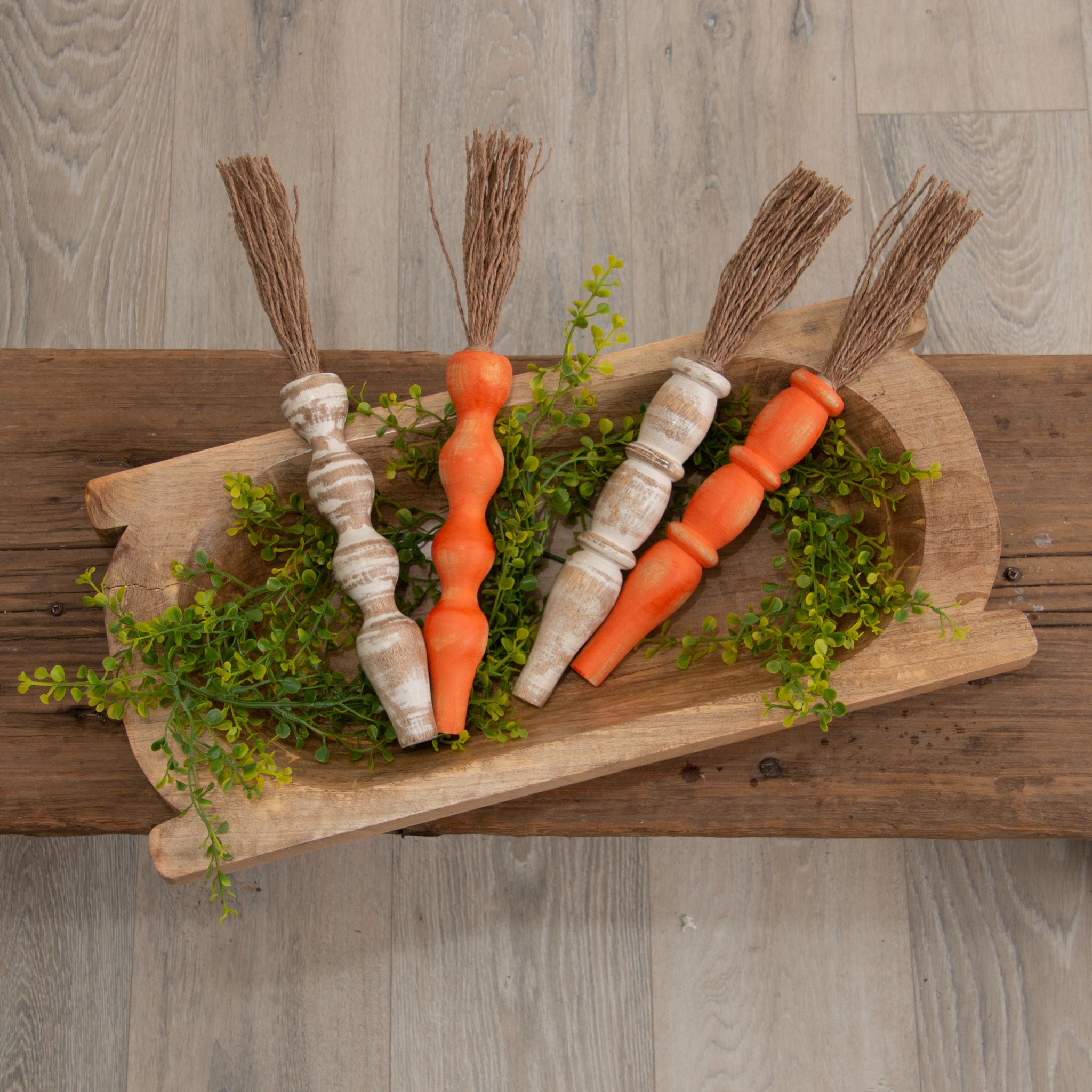 Distressed Wood Spindle Carrots