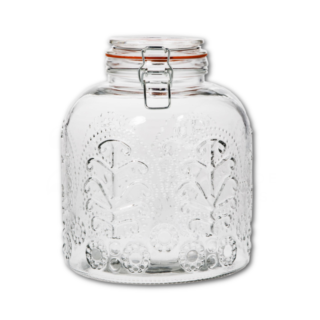 French Lace Glass Canister