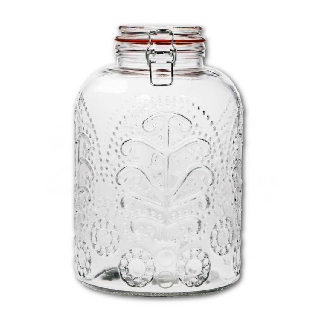 French Lace Glass Canister (L)