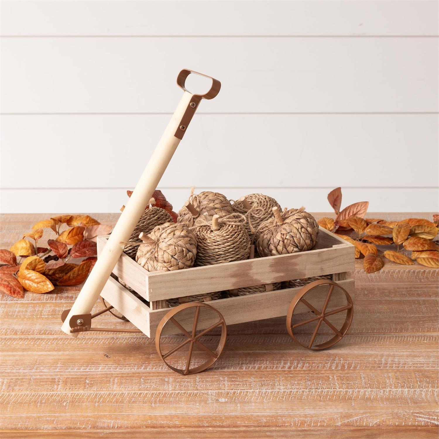 Wagon Of Straw Pumpkins