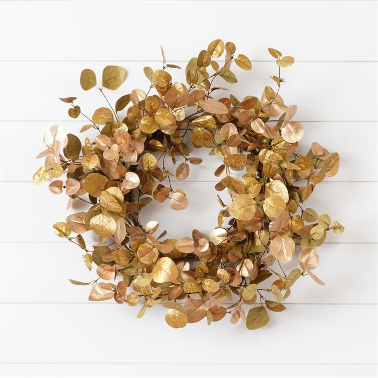 22" Copper Golden Shimmer Wreath