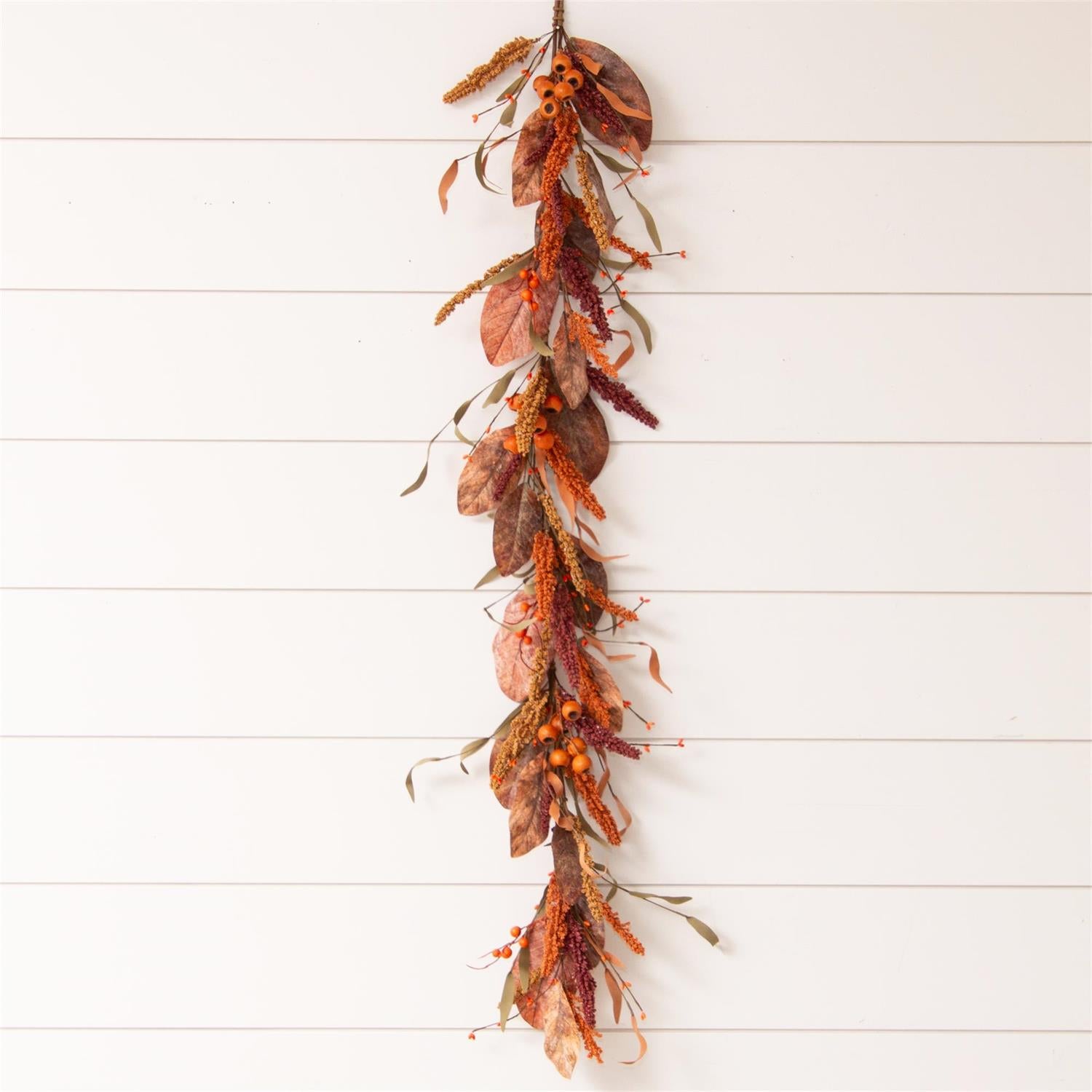 Pods, Leaves, Fall Foliage Garland