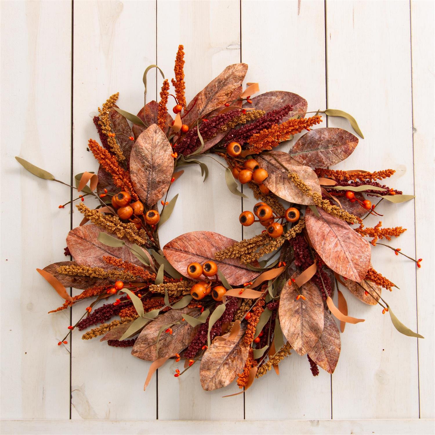 Pods, Leaves, Fall Foliage Wreath