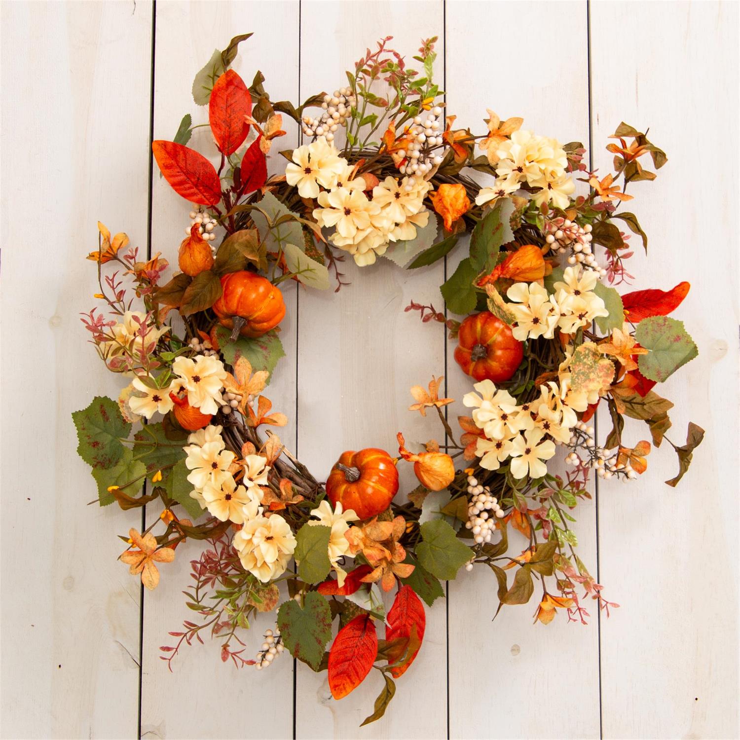 Berries, Fall Foliage, Pumpkins Wreath