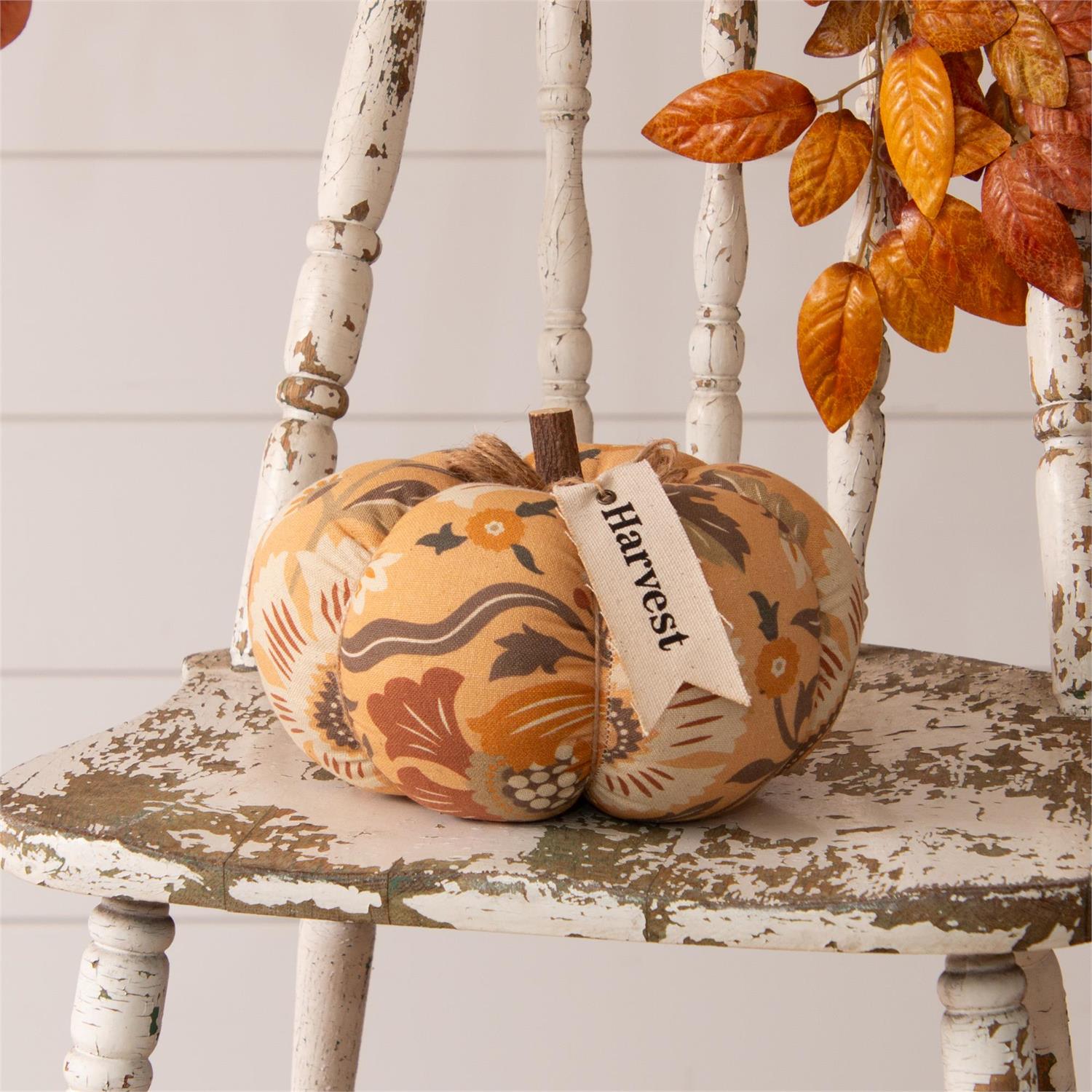 Fabric Pumpkin w/ Harvest Tag