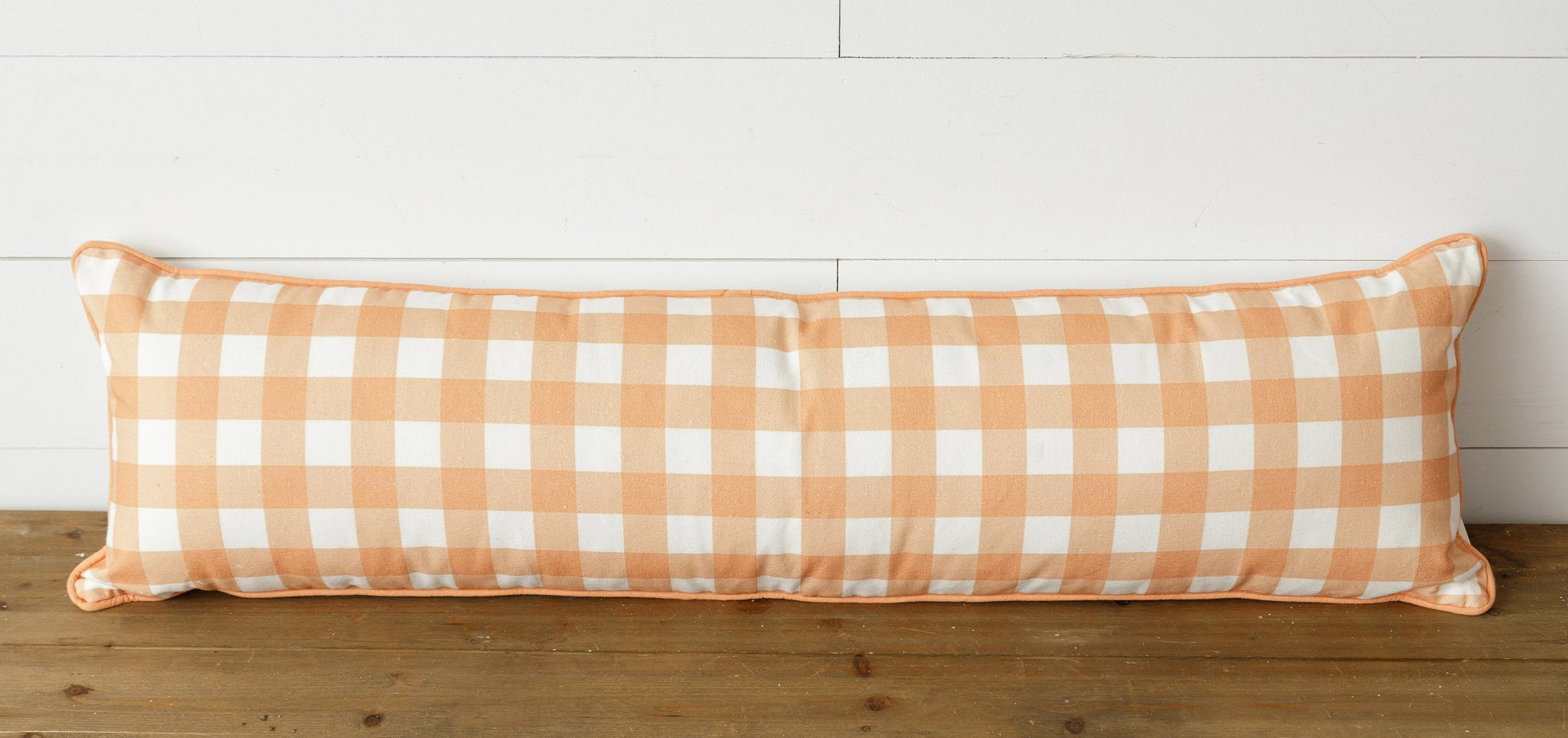 Orange Lumbar Check Pillow