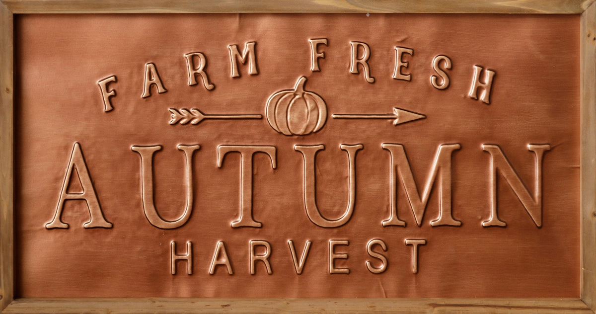 Fall Market Copper Sign Copper Autumn Harvest Wall Art