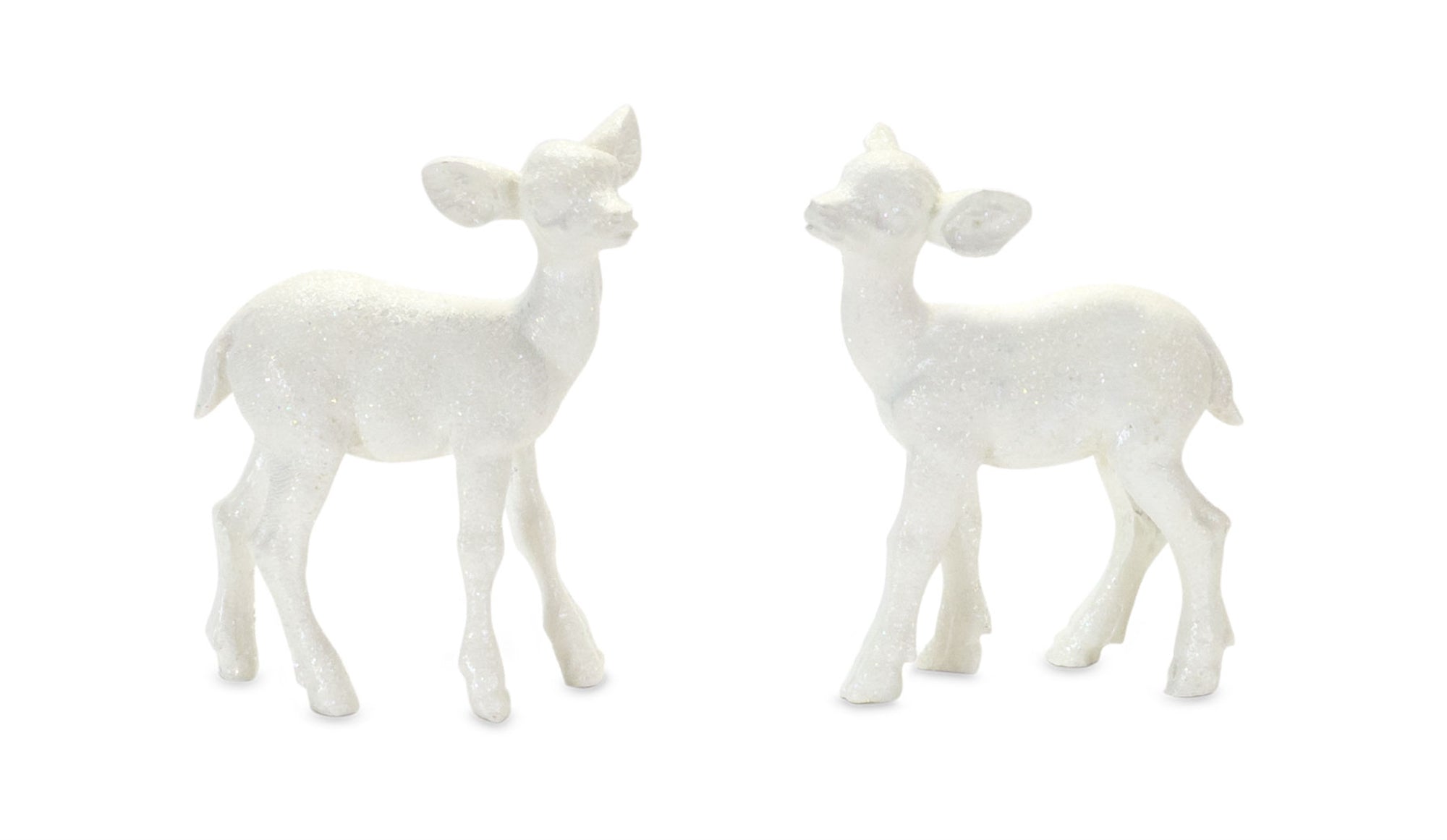 Glittered Deer Figurines (S/2)