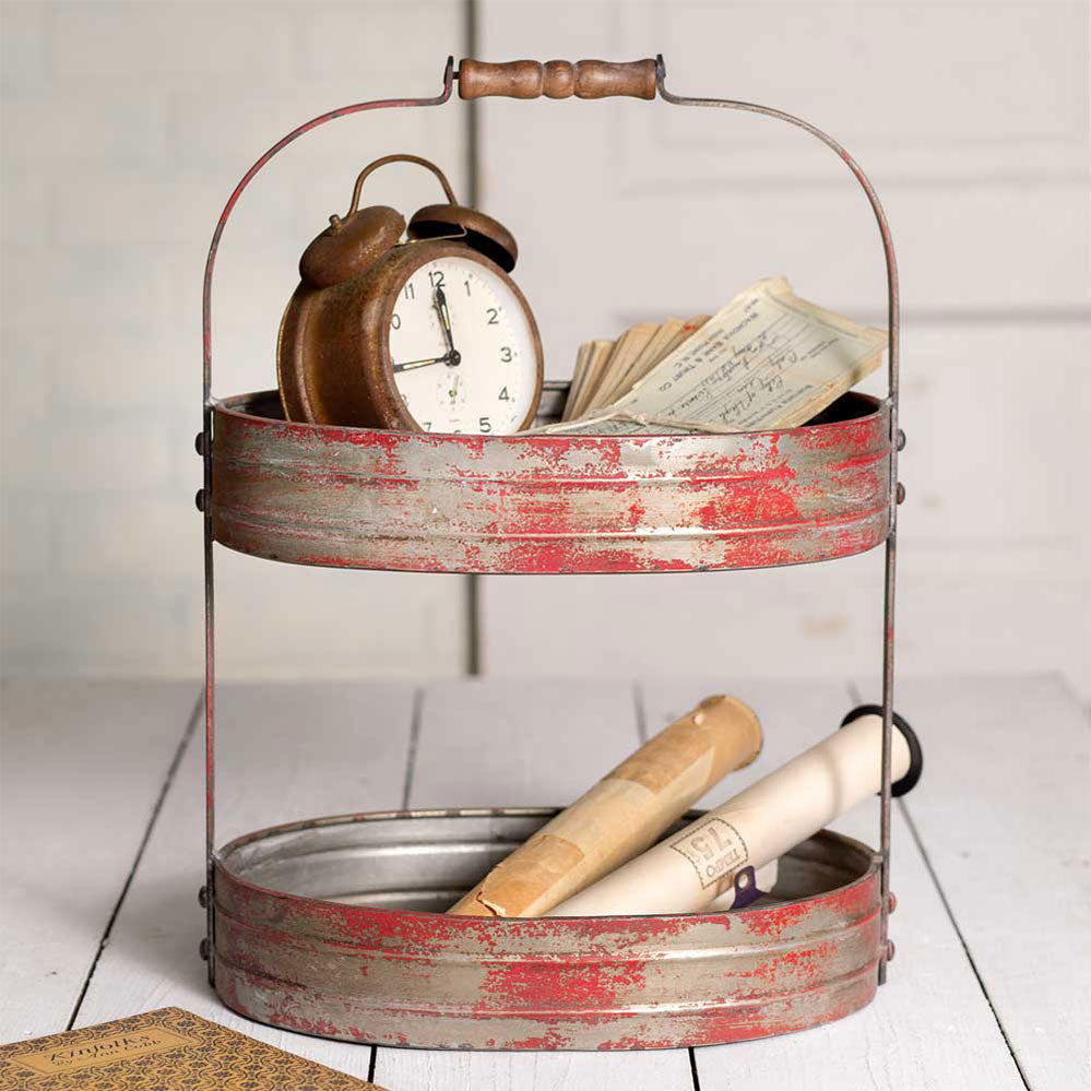 Two-Tier Red Serving Caddy