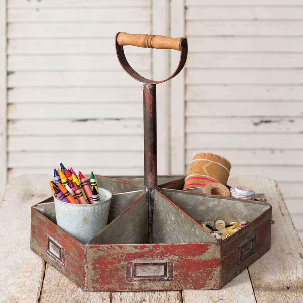Rustic Red Tabletop Caddy