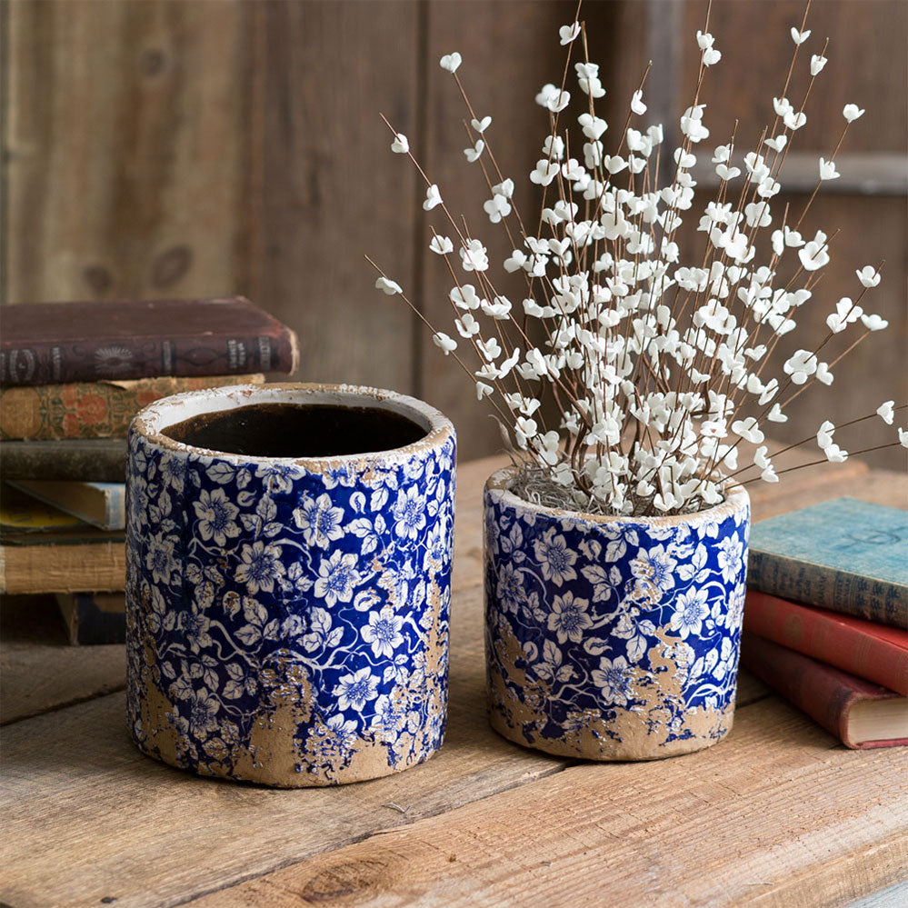 Rustic Ceramic Flower Pots (Set of 2)