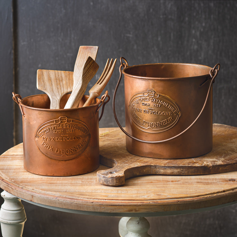 French Inspired Copper Buckets (S/2)