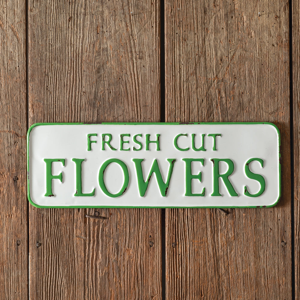 Fresh Cut Flowers Metal Wall Sign