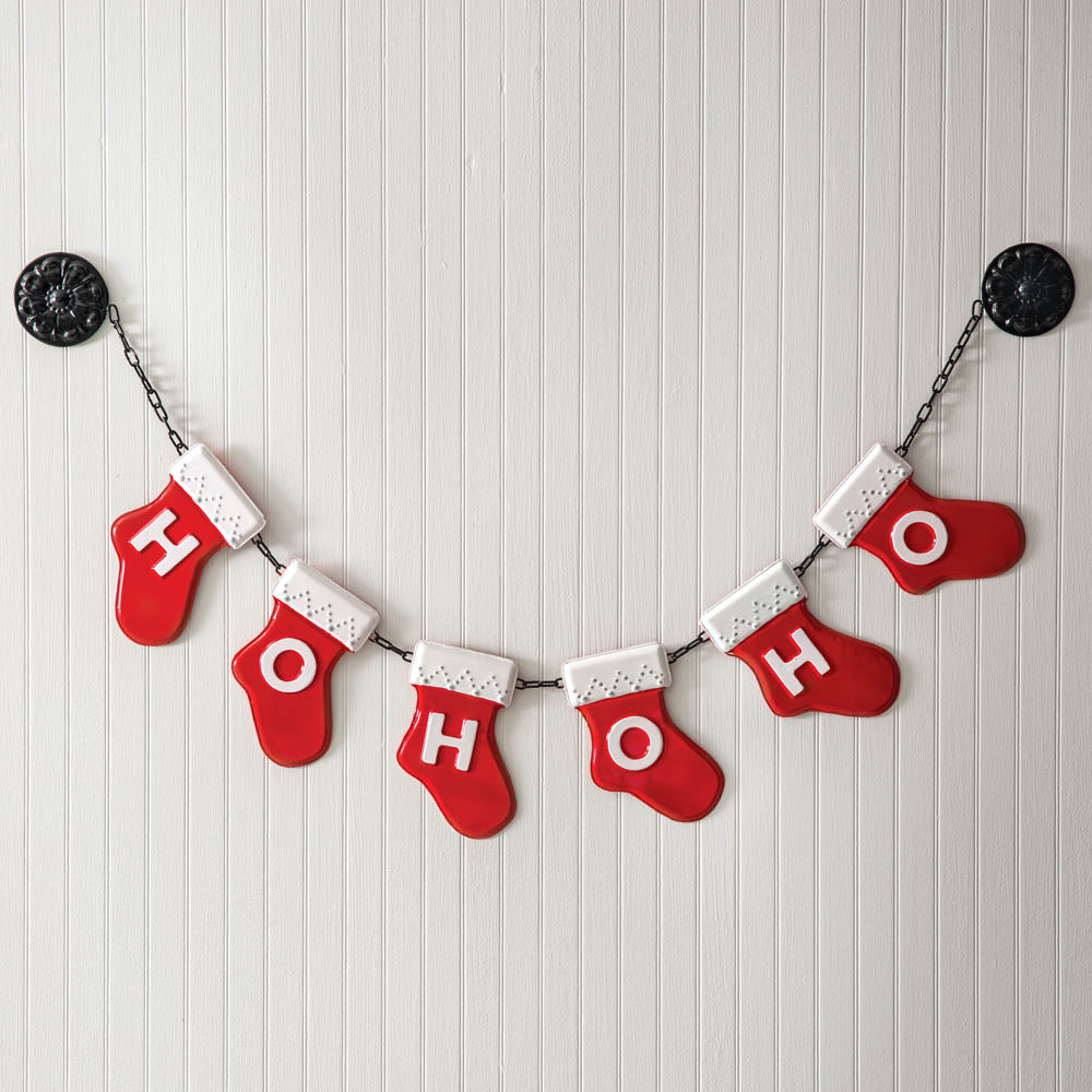 "Ho Ho Ho" Stocking Garland