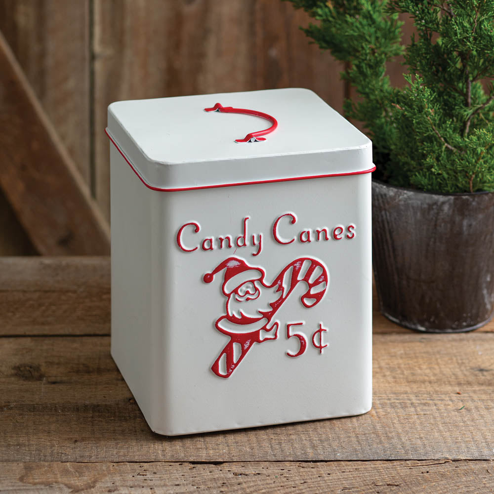 Vintage Inspired Candy Cane Storage Container