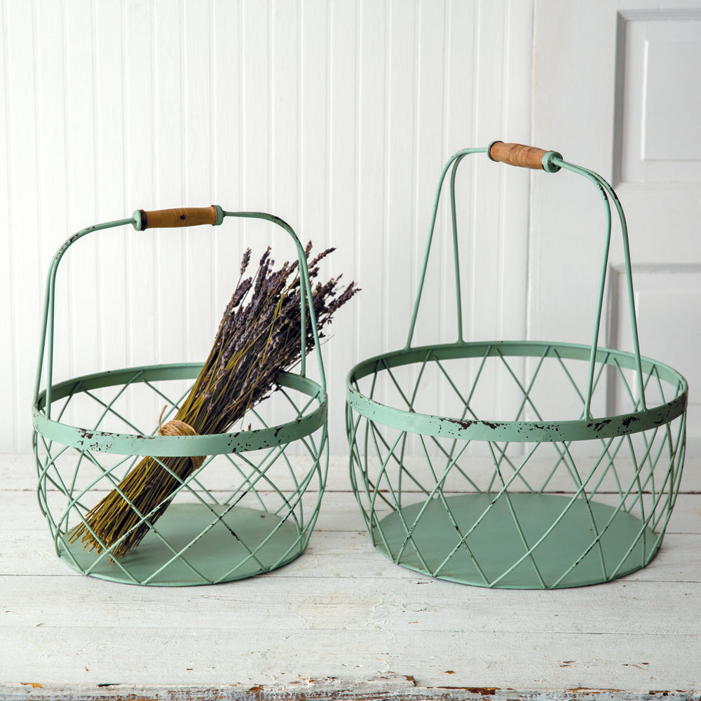 Robins Egg Wire Baskets (S/2)