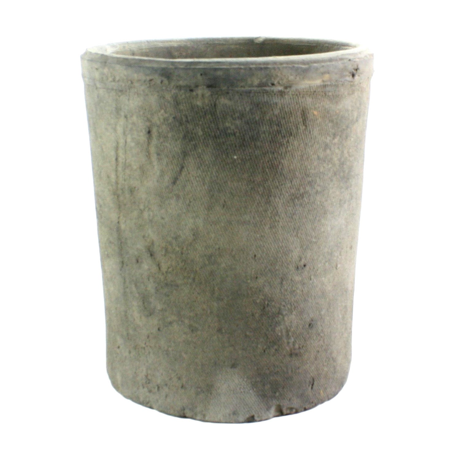 Rustic Terra Cotta Cylinder - Lrg - Moss Grey (5610055434397)