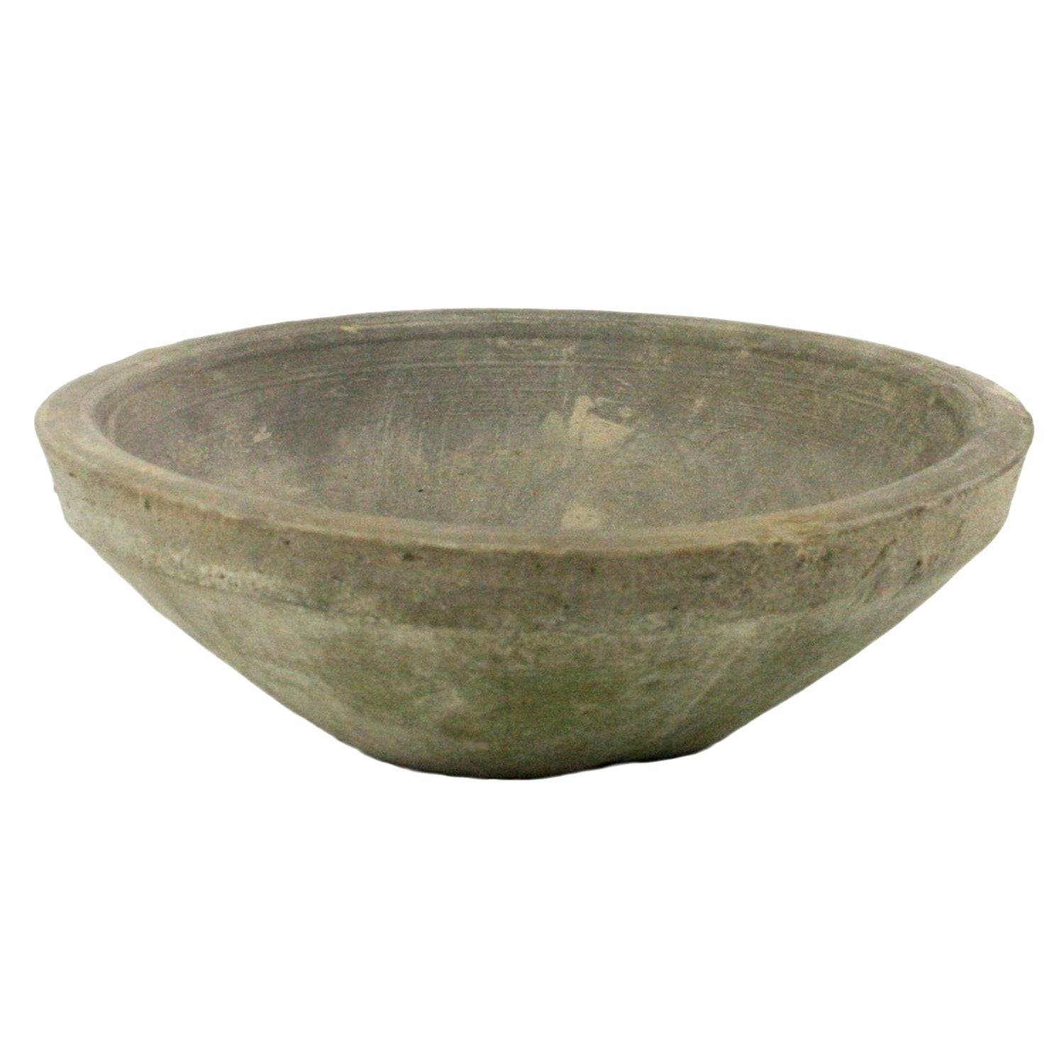 Rustic Terra Cotta Bowl - Sm - Moss Grey (5610057138333)